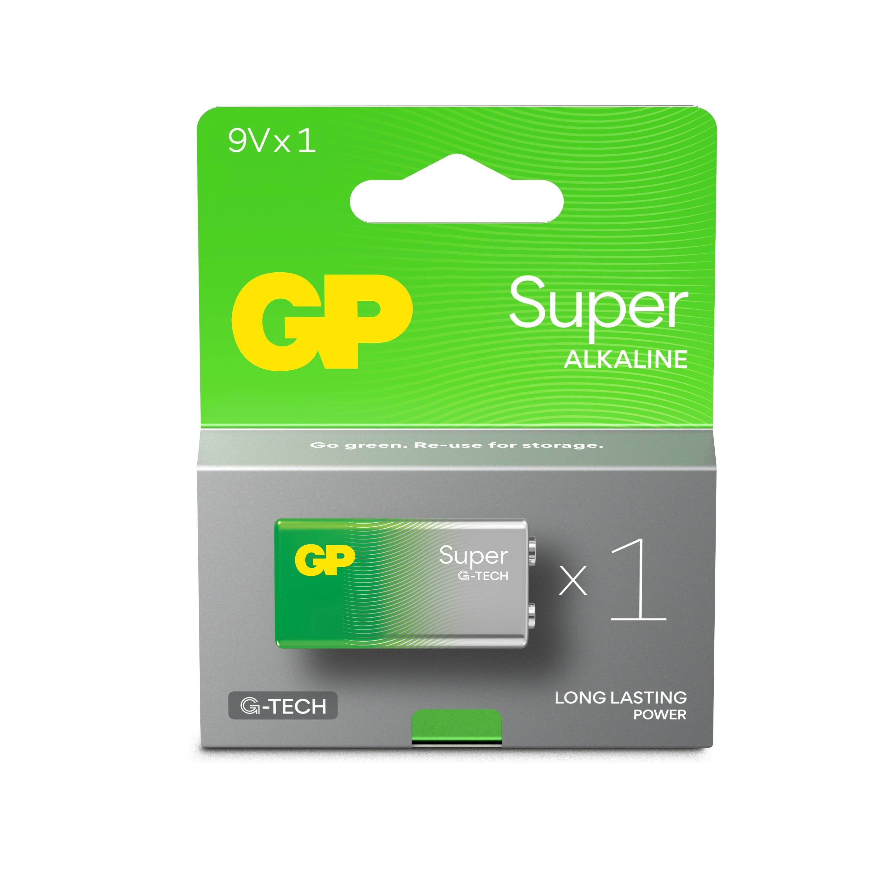 GP Super Alkaline 9V-batteri, 1604A/6LF22, 1-pack