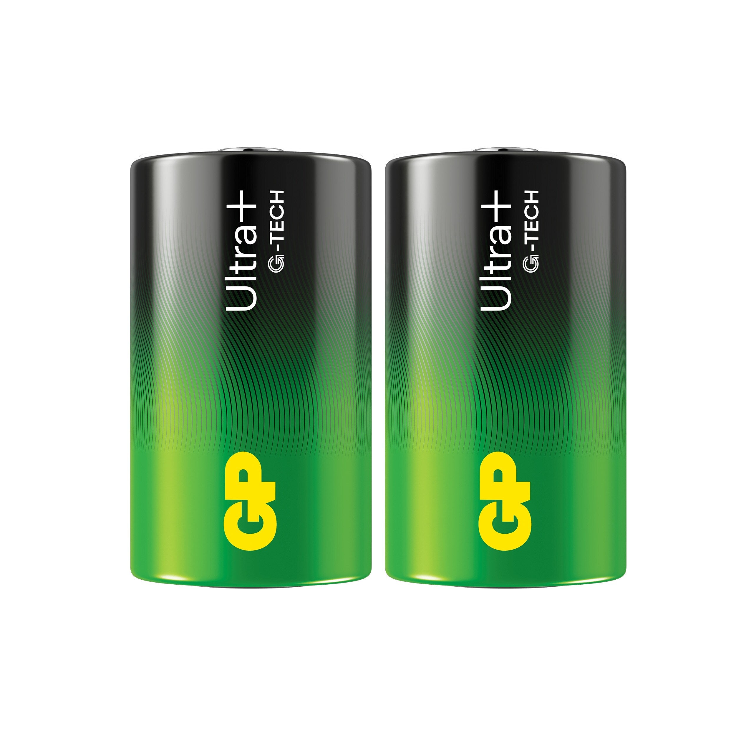GP Ultra Plus Alkaline D Battery, 13AUP/LR20, 2-pack