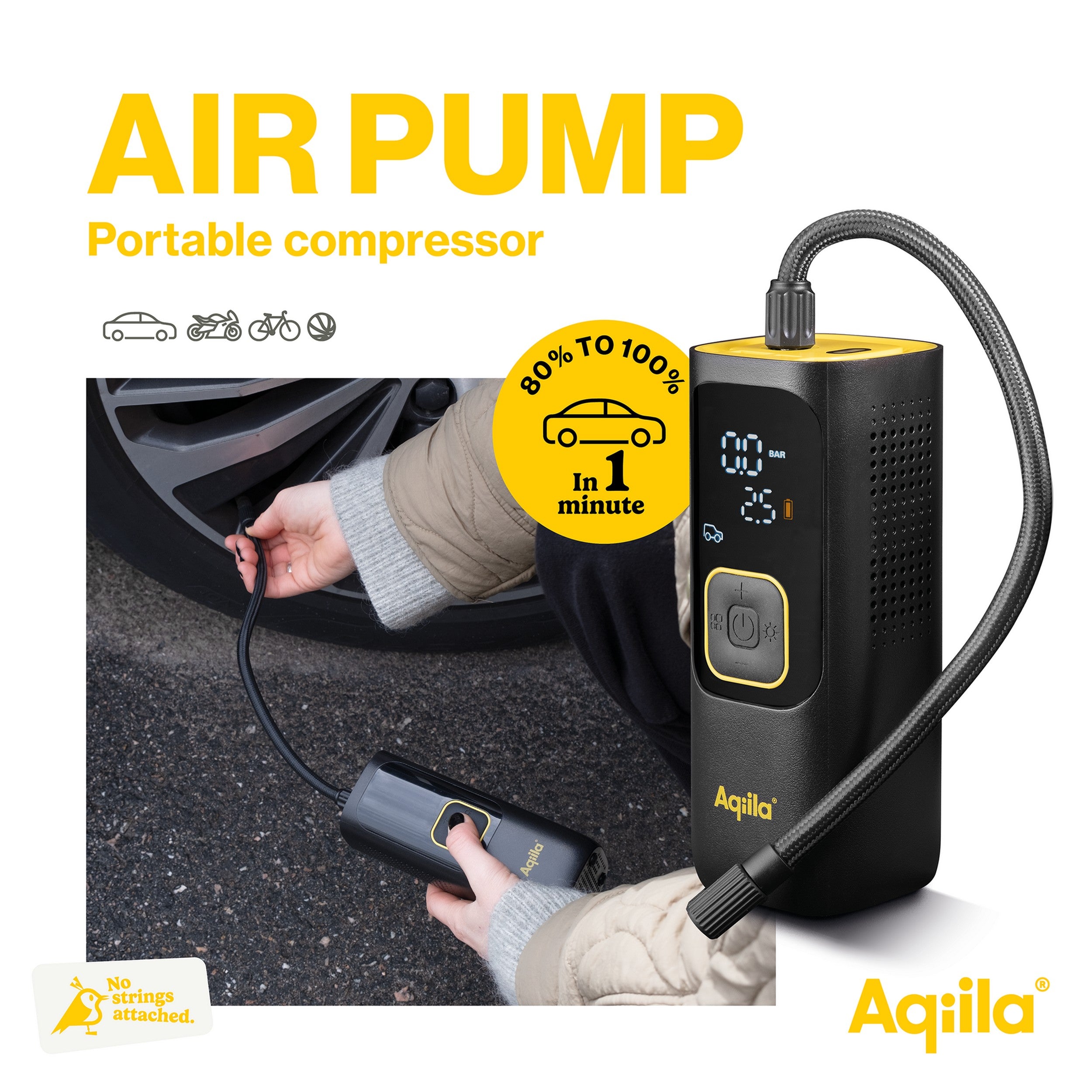 Aqiila Airbird C7 – Luftpump, bärbar kompressor