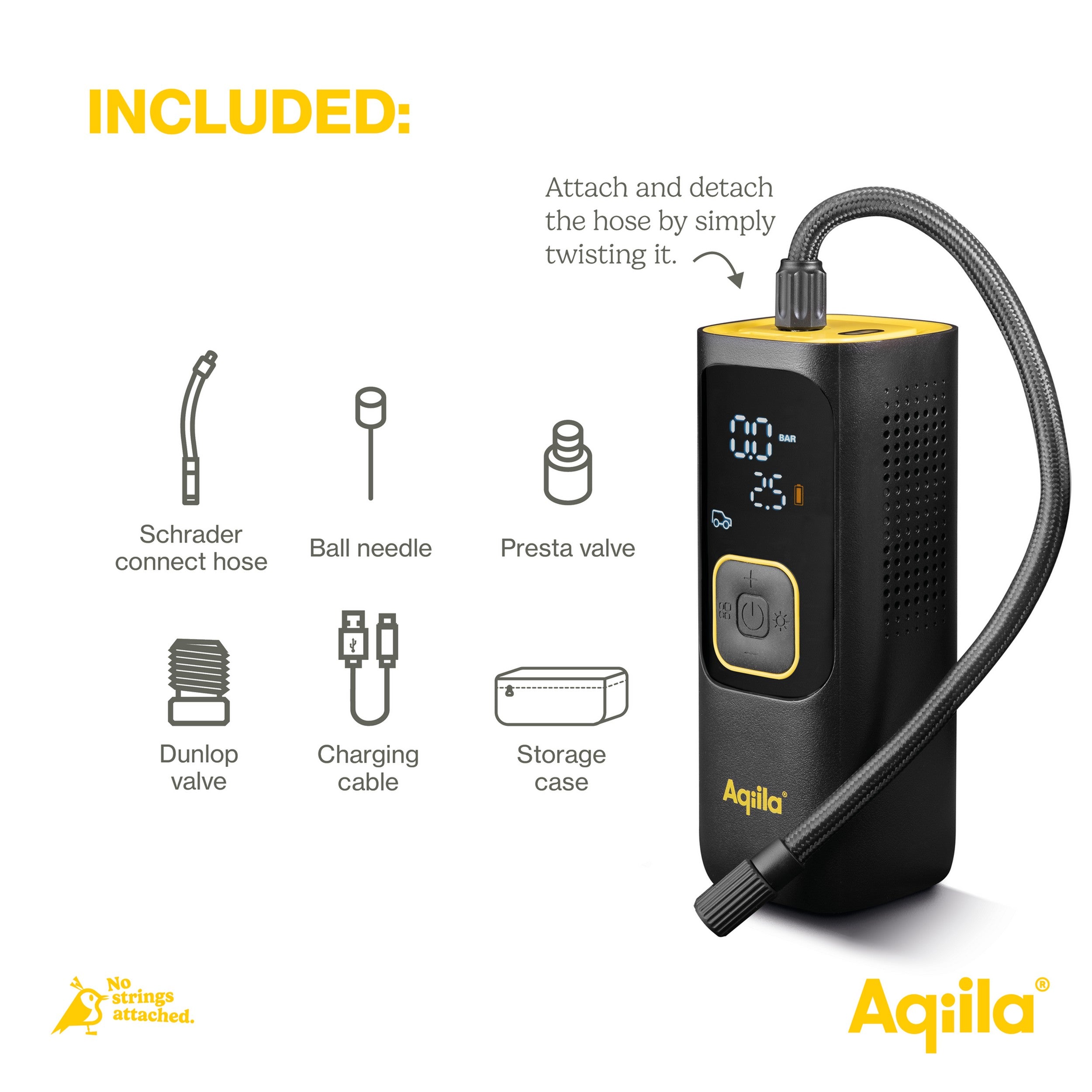 Aqiila Airbird C7 – Luftpump, bärbar kompressor