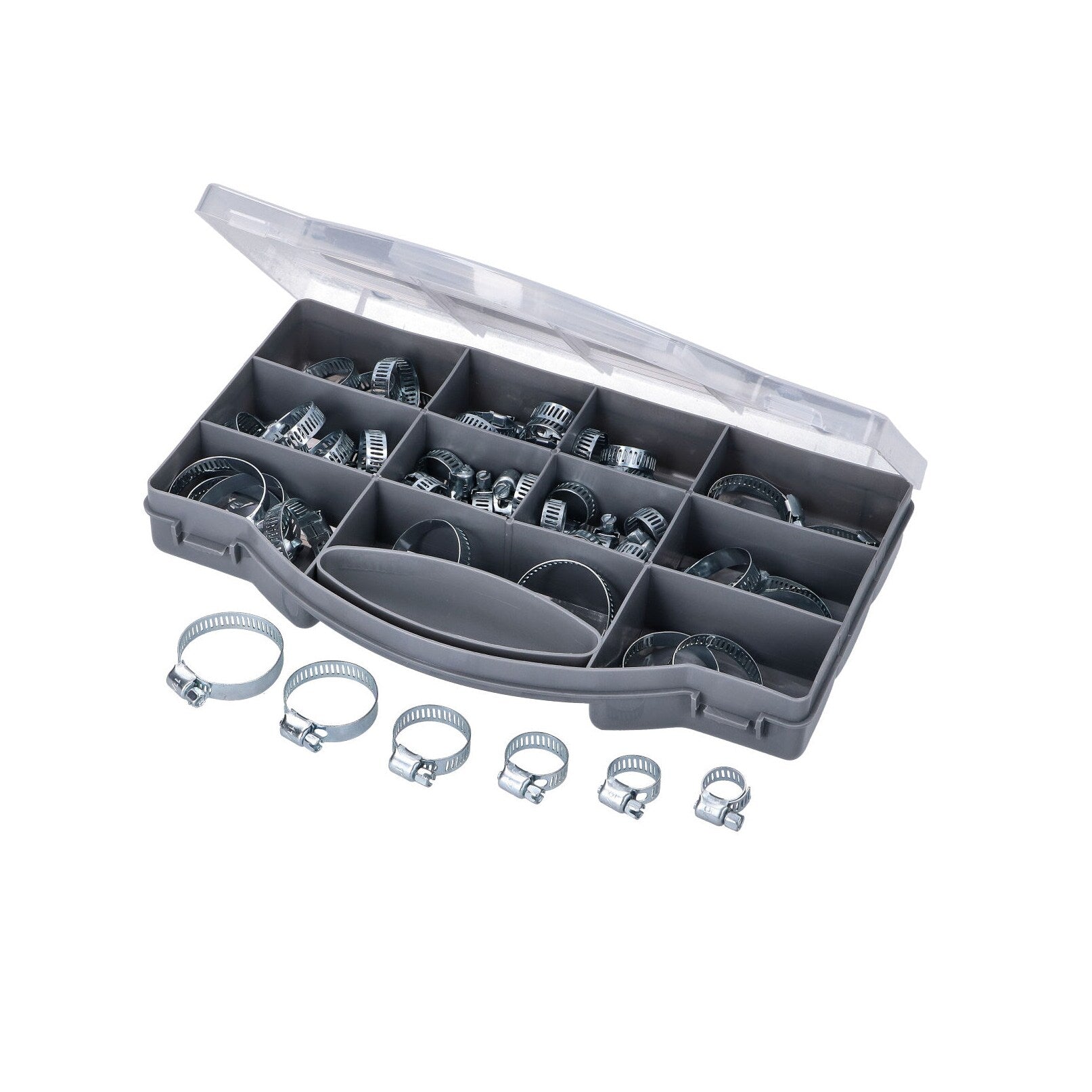 Assortment box with 10-25mm hose clamps 60pcs
