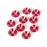 Försänkt Aluminiumbricka Röd 6x18mm 10-Pack