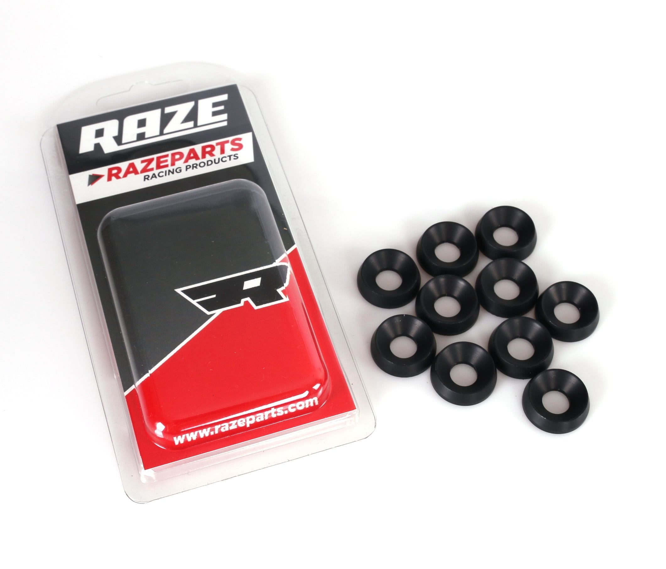 Aluminium Washer Countersunk 8x19mm Black 10-Pack