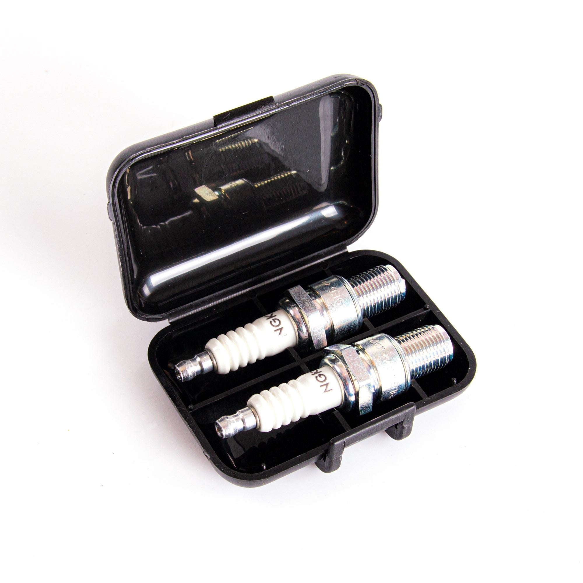 Storage box for two spark plugs