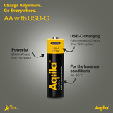 Aqiila Rechargeable USB-C Lithium battery AA 1.5V 4-pack