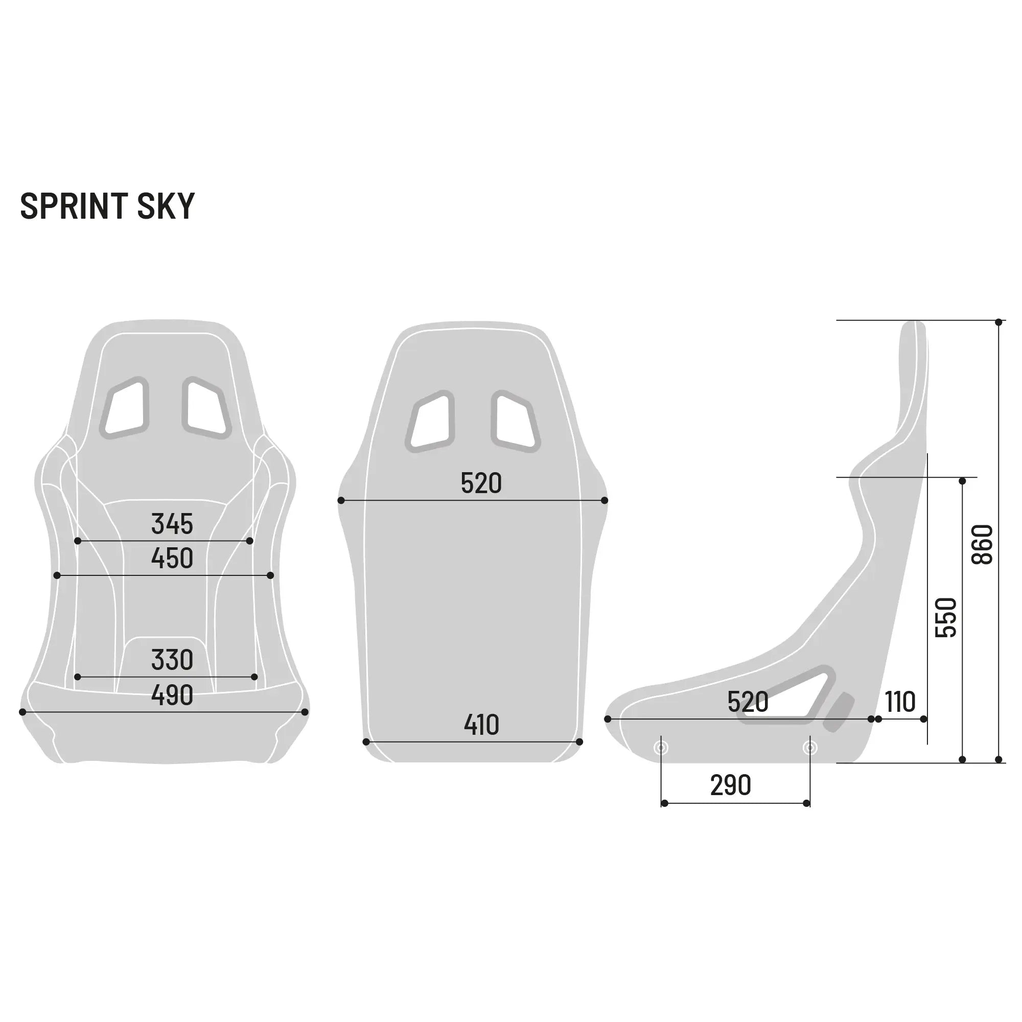 Racing Seat Sparco Sprint+ Sky Black